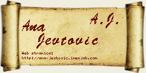 Ana Jevtović vizit kartica